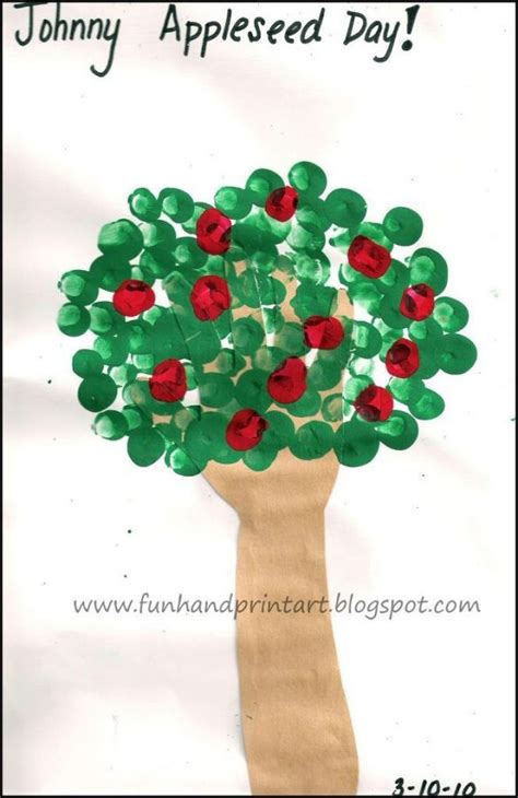 Traced Hand Tree With Fingerprint Apples Apple Theme Preschool