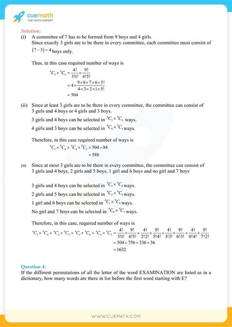 Ncert Solutions For Class 11 Maths Chapter 7 Permutations And