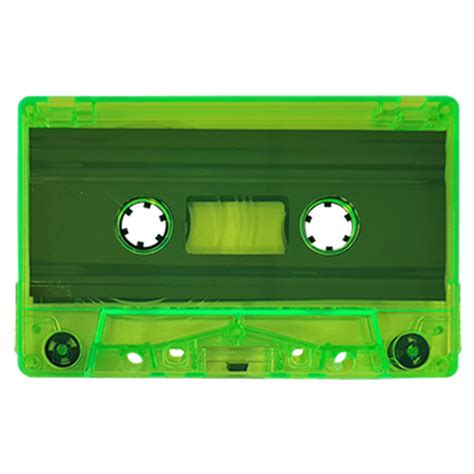 Transparent Bright Green Blank Audio Cassette Tapes Retro Style Media
