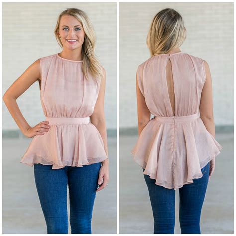 Pair This Rose Peplum Top With Denim Or Black Skinny Pants For A Chic Look A