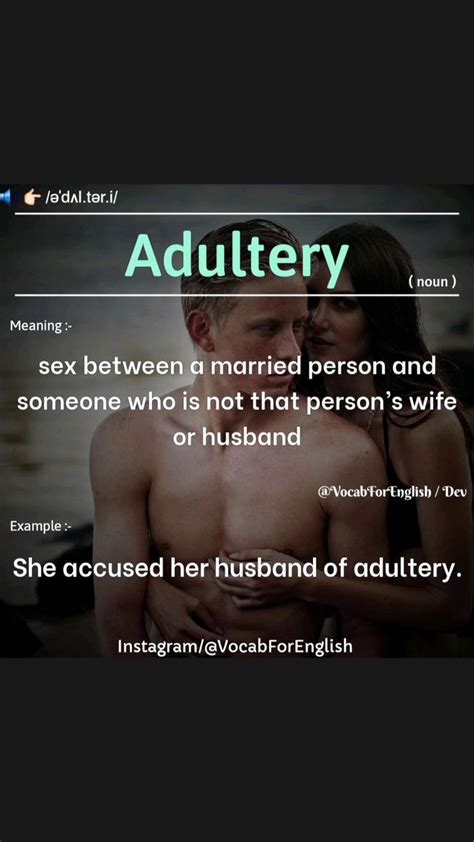 Adultery Meaning Englishwithdev Vocabforenglish Advanced English