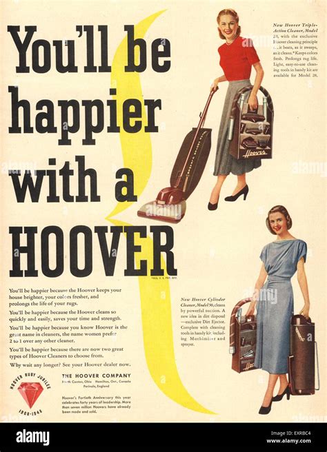 1940s Usa Hoover Magazine Advert Stock Photo Alamy