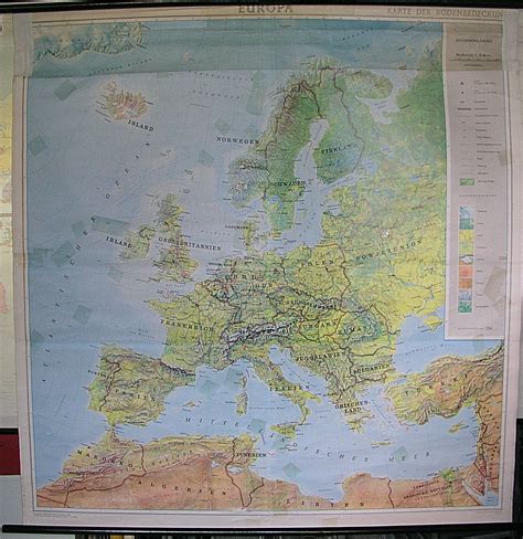 Wandkarte Europakarte Europe Orbit 171x176c 1969 Vintage Europe School