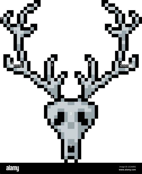 Vector Pixel Art Deer Skull Isolated Cartoon Stock Vector Image And Art