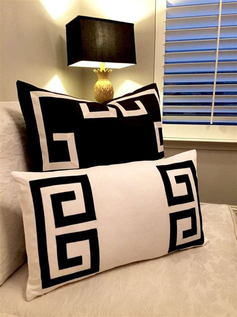 Find the perfect gold pillow stock photos and editorial news pictures from getty images. Greek Key Pillow Cover-Fretwork Pillow-White and Black ...