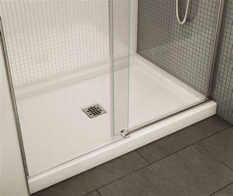 B3square 4836 Acrylic Alcove Shower Base In White With Center Drain