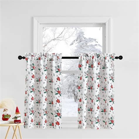 Nicetown Christmas Kitchen Curtains Valances 36 Inch Long