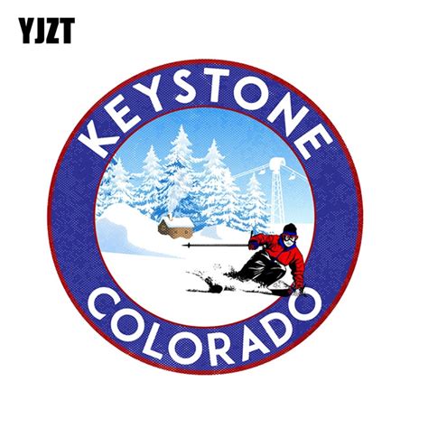 Yjzt 13cm13cm Funny Skiing Keystone Colorado Pvc Motorcycle Car