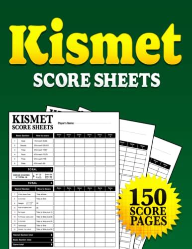 Kismet Score Sheets Kismet Score Pads150 Sheets For Scorekeeping