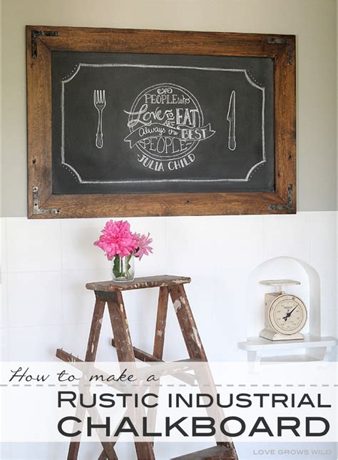 .chalkboard paint diy, how to decorate with chalkboards, chalkboard art, chalkboard decor did you know you can buy cheap sheets of prepainted mdf chalkboards at home improvement stores? DIY Rustic Industrial Chalkboard - Love Grows Wild