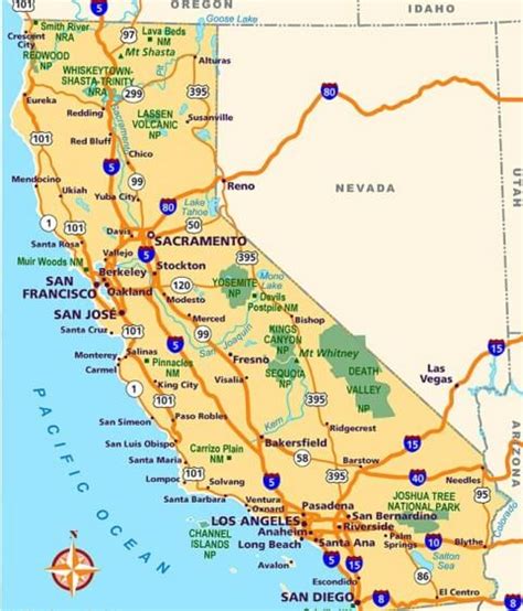 California Map And California Satellite Image