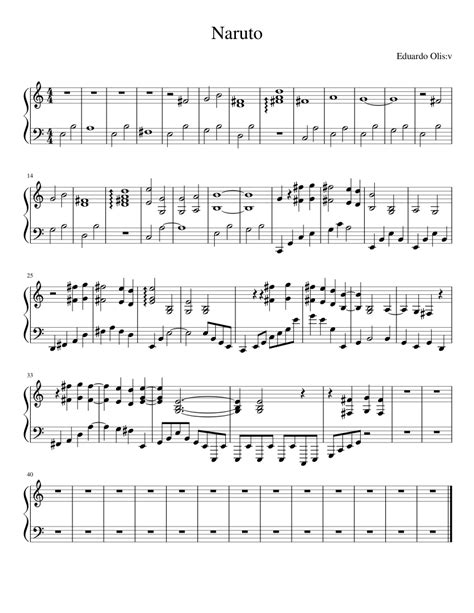 Naruto Sheet Music For Piano Solo Easy