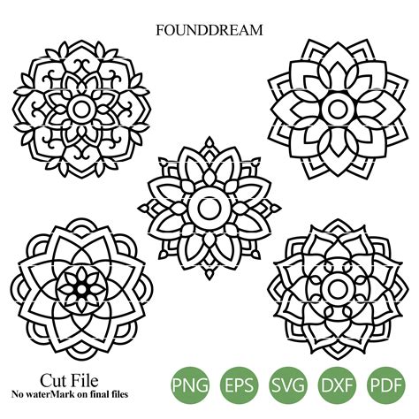 Mandalas Svg Cut File Mandala Clip Art Silhouette Cut File Etsy