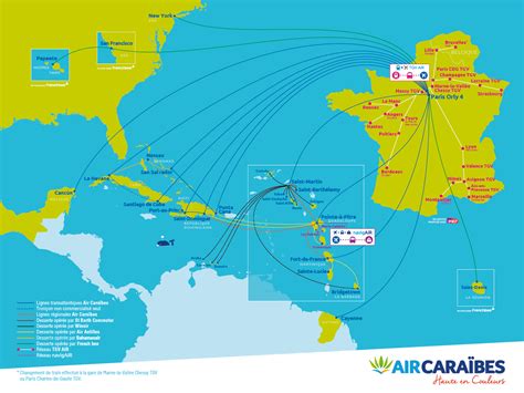 Carte Des Destinations Air Caraïbes