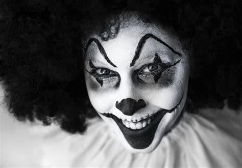 Black And White Photograph Of Clown Hd Wallpaper Wallpaper Flare