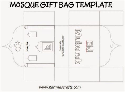 Karimas Crafts Mosque T Bag Template 30 Days Of Ramadan Crafts