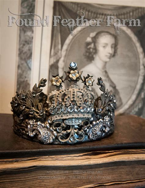 Exquisite Handmade Regal Brass Crown With Silver Repousse Flourishes