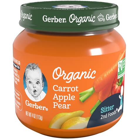 Gerber Organic 2nd Baby Foods Carrot Apple Pear 4 Oz Shipt