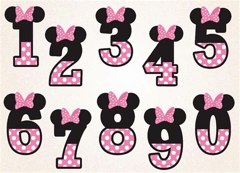 Minnie Numbers Svg Disney Numbers Svg Numbers Svg Minnie Etsy In My