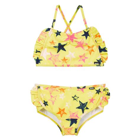 Molo Yellow Stars Bikini Upf50 Childrensalon Outlet