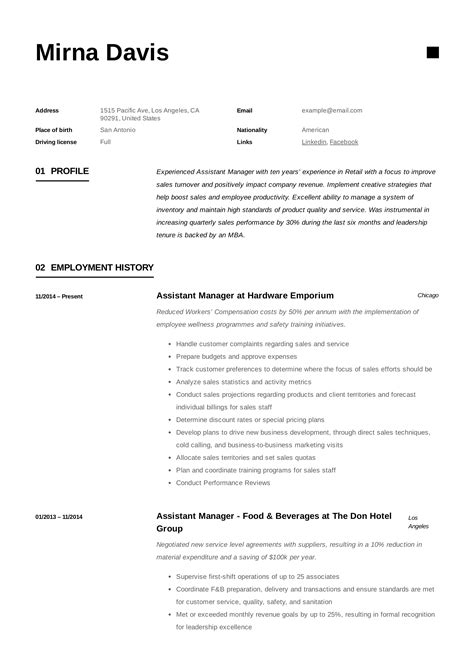A proven job specific resume sample for landing your next job in 2021. Assistant Manager Resume & Writing Guide | 12 Samples ...