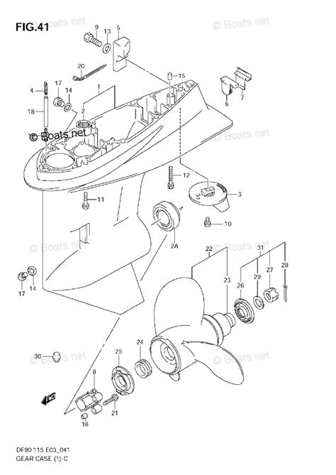 Suzuki Outboard 115hp Oem Parts Diagram For Gear Case Df90tdf100t