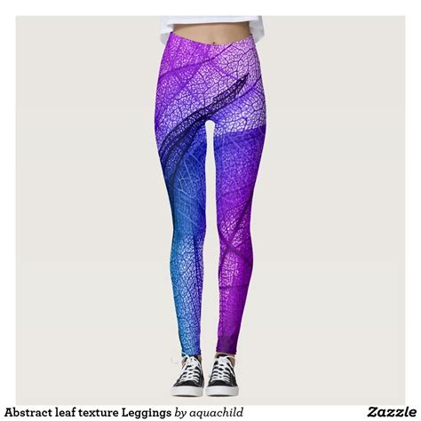Abstract Leaf Texture Leggings Textured Leggings Colorful Workout