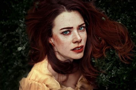 Redhead Freckles Women Sabrina Lynn Hd Wallpaper
