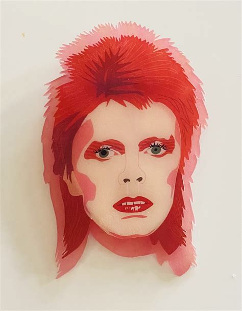 David Bowie 3d Large Brooch Pin Kayci Garline Wheatley
