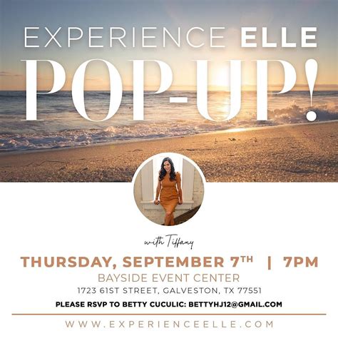 Experience Elle Pop Up Bayside Event Center Galveston September 7