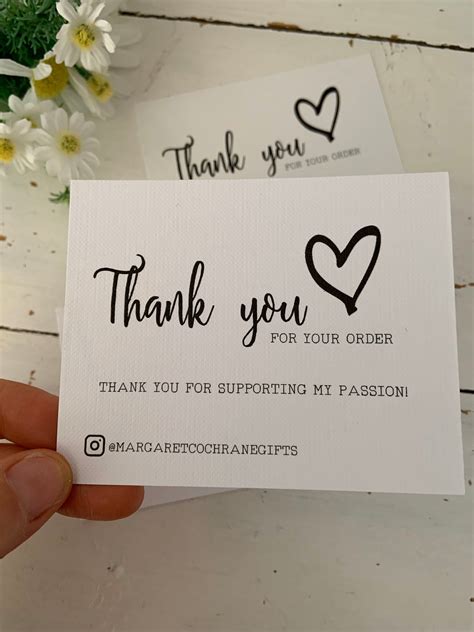 10 Pack Personalised Thank You For Your Order Business Calling Cards