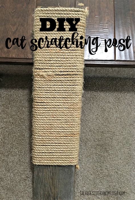Super Easy Diy Cat Scratching Post Salvage Sister And Mister