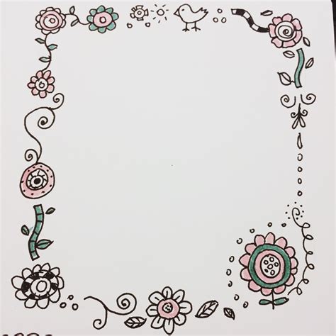 Der kranz ist selbst geklebt aus kunstrosen. Handlettering Rahmen Blumen Doodles | Blumen zeichnen ...