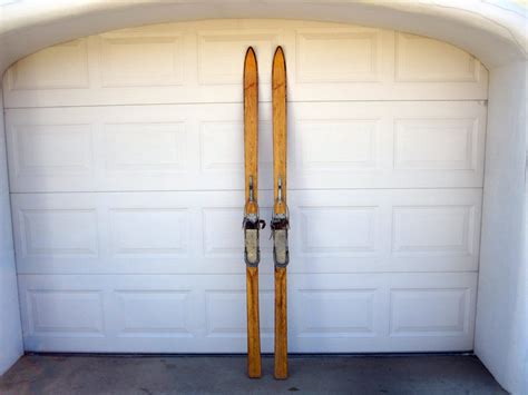 Antique Pair Of Wooden Skis Great For Rustic Home By Midmod