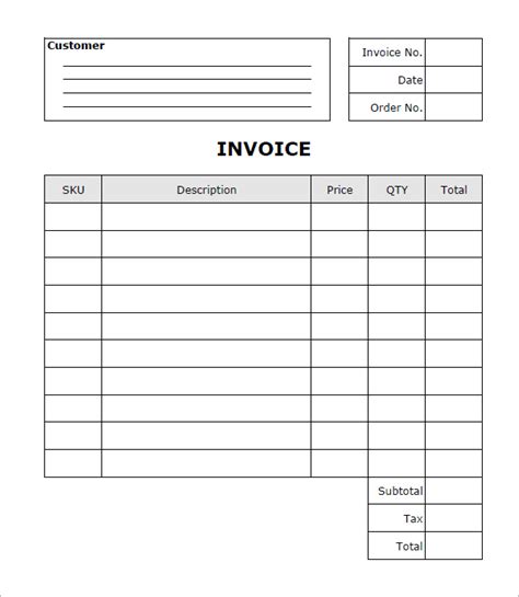 Fill In Invoice Template Free Free 50 Fill In Invoice Template