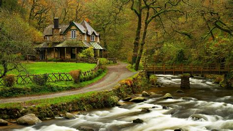 House In The Woods 1280 X 720 Hdtv 720p Wallpaper