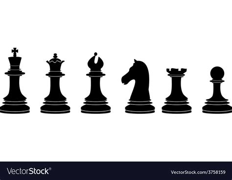 Black Chess Pieces Royalty Free Vector Image Vectorstock