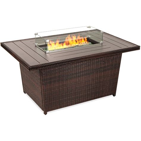 Buy Best Choice Products52in 50 000 Btu Outdoor Wicker Patio Propane Fire Pit Table W Aluminum