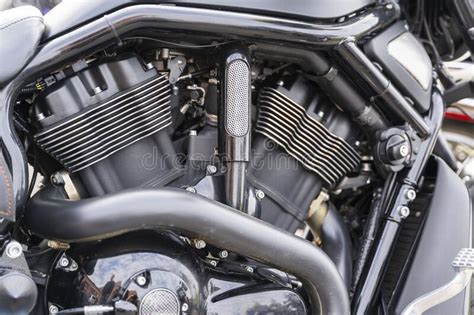 V Shaped Motorcycle Engine Cylinders Stock Photo Image Of Motorcycle Mechanism