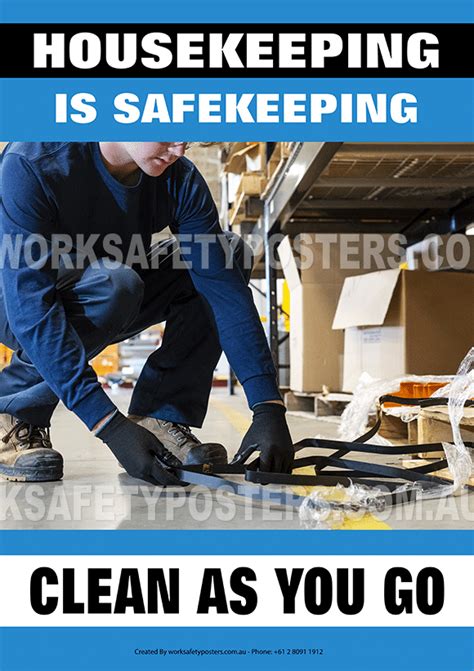 Housekeeping Clean As You Go Safety Poster Safety Posters Australia