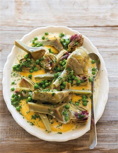 Braised Artichokes With Shallots And Peas Braised In A Flavorful Broth