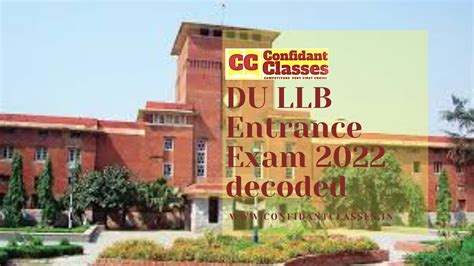 Du Llb Entrance Exam 2022 Decoded Confidant Classes