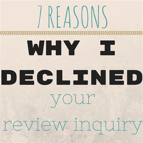 The Bookavid 7 Reasons Why I Declined Your Review Inquiry