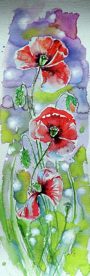 Poppies Of Summer V Painting By Kovacs Anna Brigitta