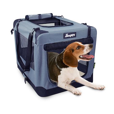 Jespet Soft Dog Crates Kennel 3 Door Soft Sided Folding Travel Pet