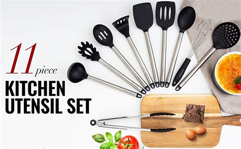 Home Hero 11 Silicone Cooking Utensils Kitchen Utensil Set Stainless