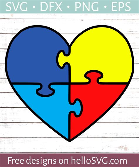 Autism Puzzle Heart 1 Svg Free Svg Files