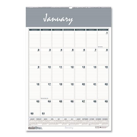 Bar Harbor Recycled Wirebound Monthly Wall Calendar 85 X 11 White