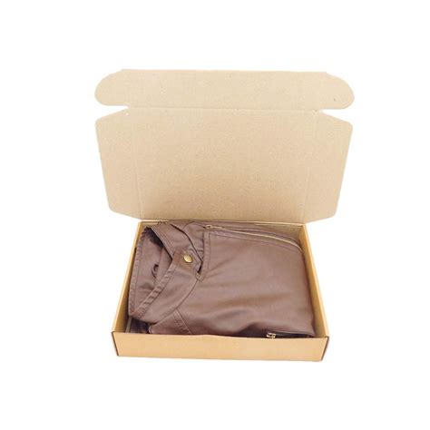 Brown Kraft Corrugate 2mm E Flute Medium Size Shirt Packaging Box With