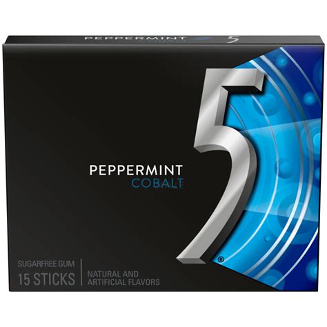 5 gum peppermint cobalt sugarfree chewing gum 15 stick pack 5 gum